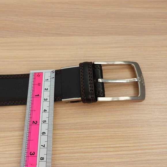 Brown Belt Mens 34 Leather Dress Formal Oxford Luxury JAPAN MARIE CLAIRE Homme - Picture 8 of 13